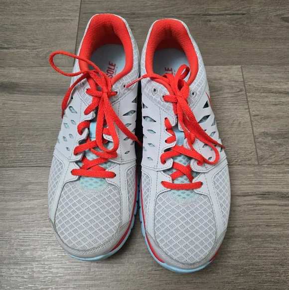 Nike Women's Flex 2013 Running Shoes Size 9.5 EUC Grey Blue Red - Picture 4 of 9